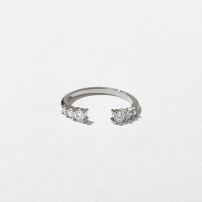 Rosemary- Round Open Wave Lab Grown Diamond Wedding Band