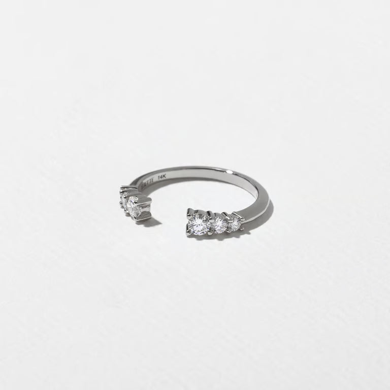 Rosemary- Round Open Wave Lab Grown Diamond Wedding Band