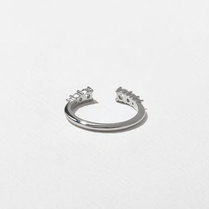 Rosemary- Round Open Wave Lab Grown Diamond Wedding Band
