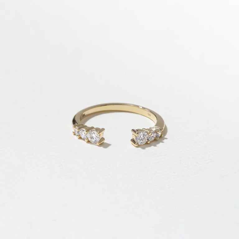 Rosemary- Round Open Wave Lab Grown Diamond Wedding Band