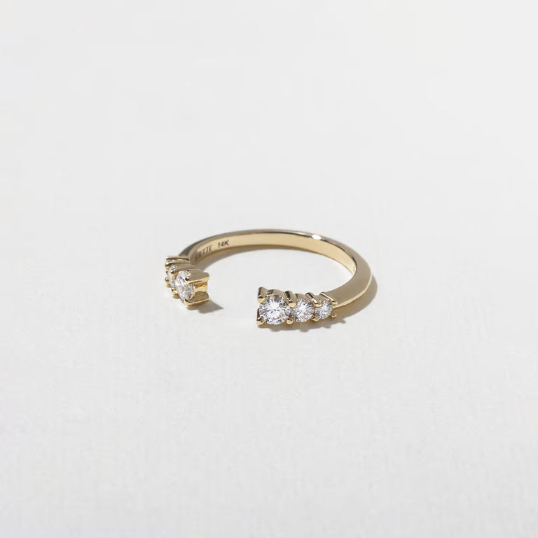 Rosemary- Round Open Wave Lab Grown Diamond Wedding Band