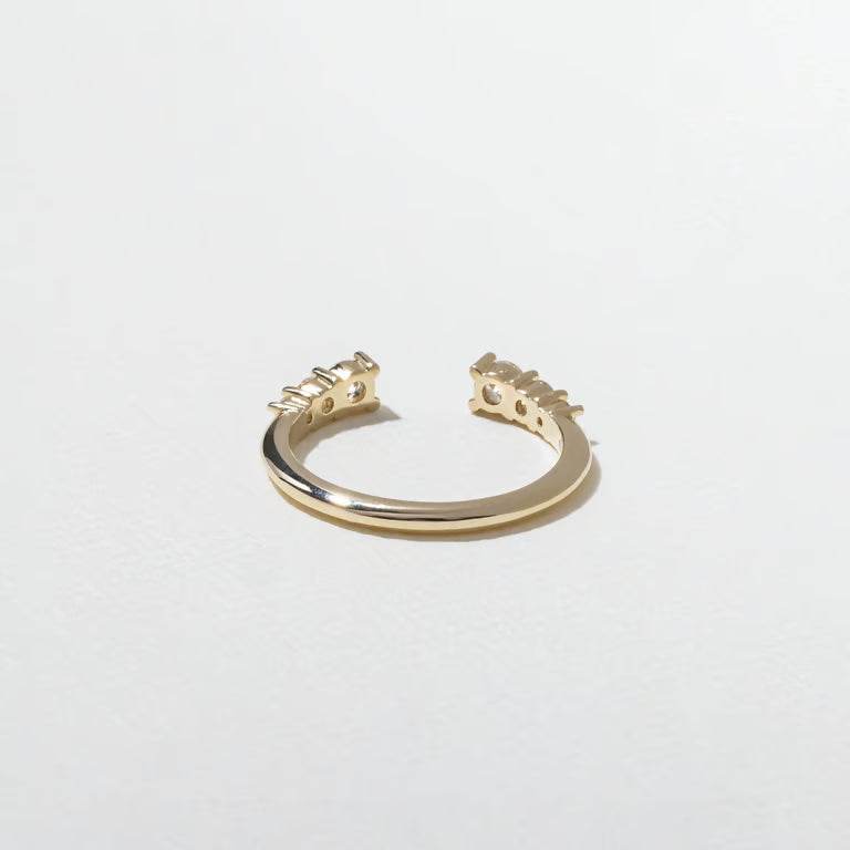 Rosemary- Round Open Wave Lab Grown Diamond Wedding Band