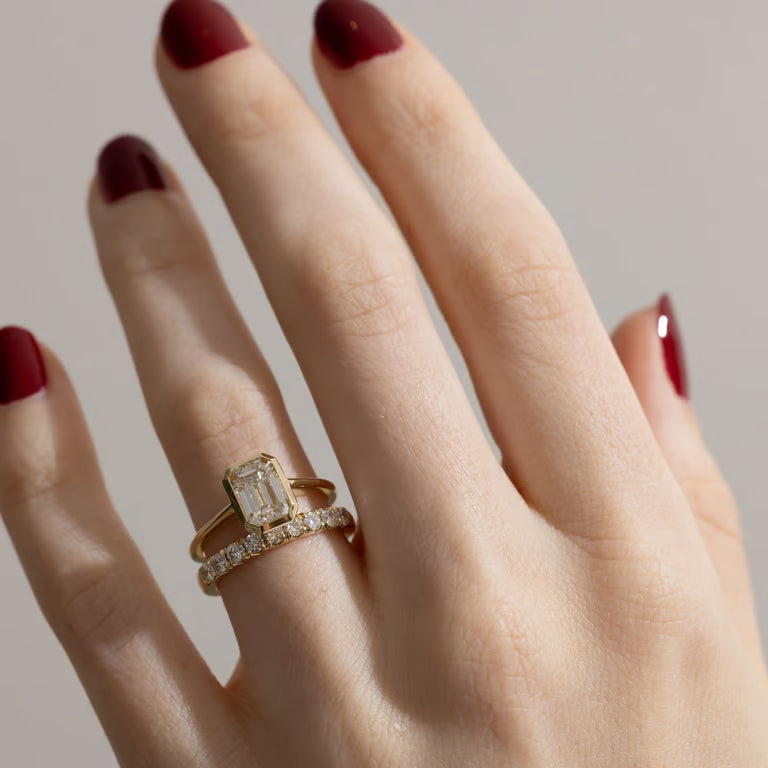Saffron- Round Half Eternity Lab Grown Diamond Wedding Band