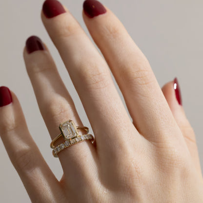 Saffron- Round Half Eternity Lab Grown Diamond Wedding Band