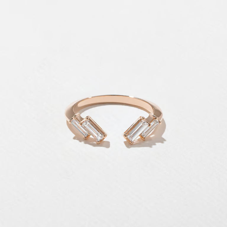 Samira- Tapered Baguette Open Lab Grown Diamond Wedding Band