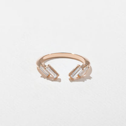 Samira- Tapered Baguette Open Lab Grown Diamond Wedding Band