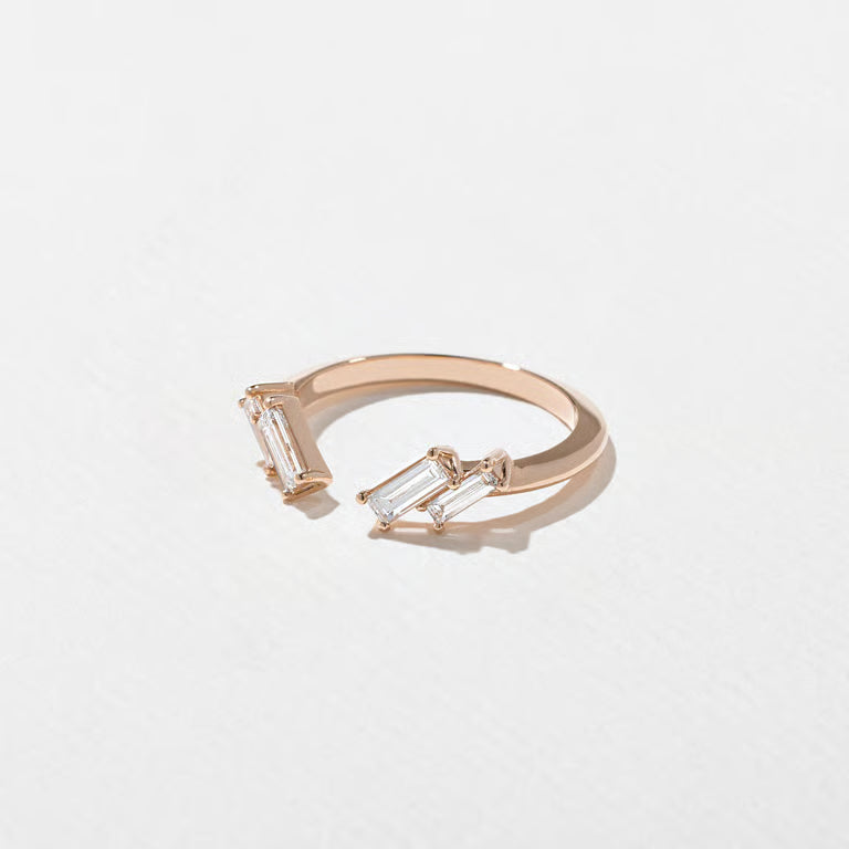 Samira- Tapered Baguette Open Lab Grown Diamond Wedding Band
