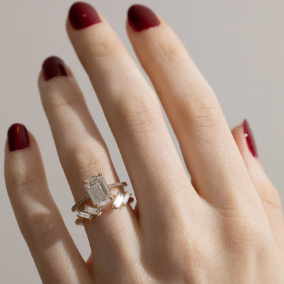 Samira- Tapered Baguette Open Lab Grown Diamond Wedding Band