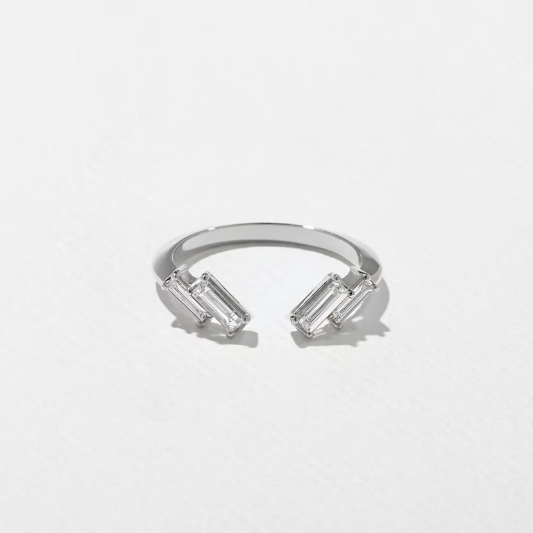 Samira- Tapered Baguette Open Lab Grown Diamond Wedding Band