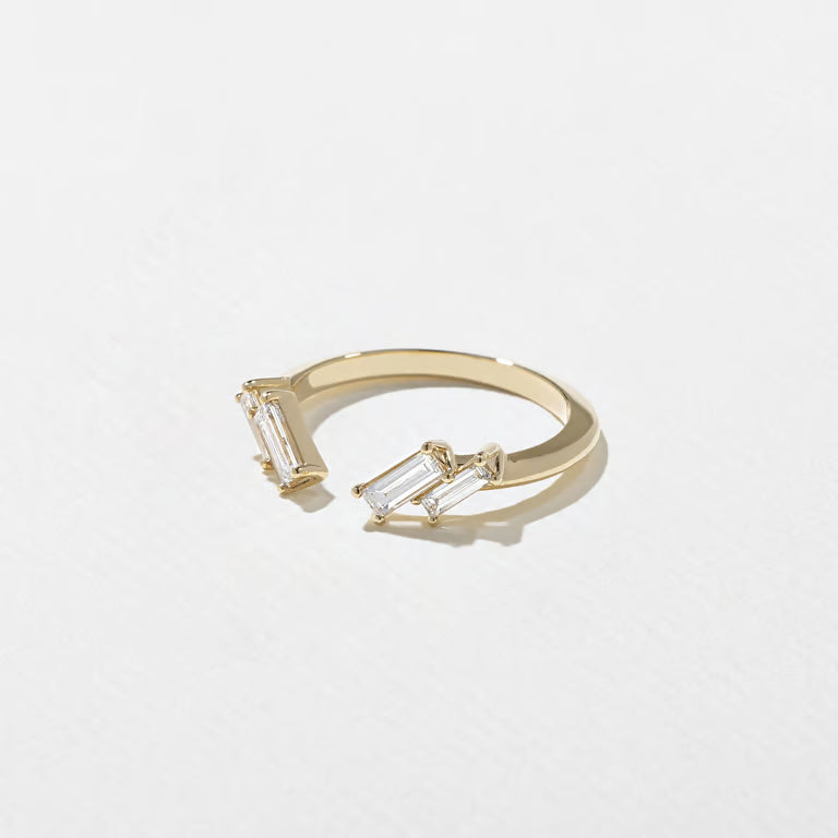 Samira- Tapered Baguette Open Lab Grown Diamond Wedding Band