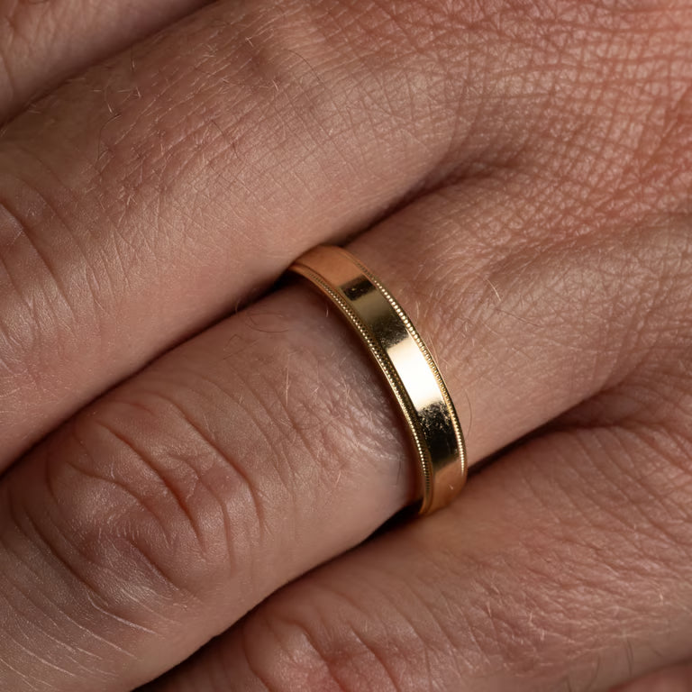 Malcolm- Milgrain Men's Wedding Band