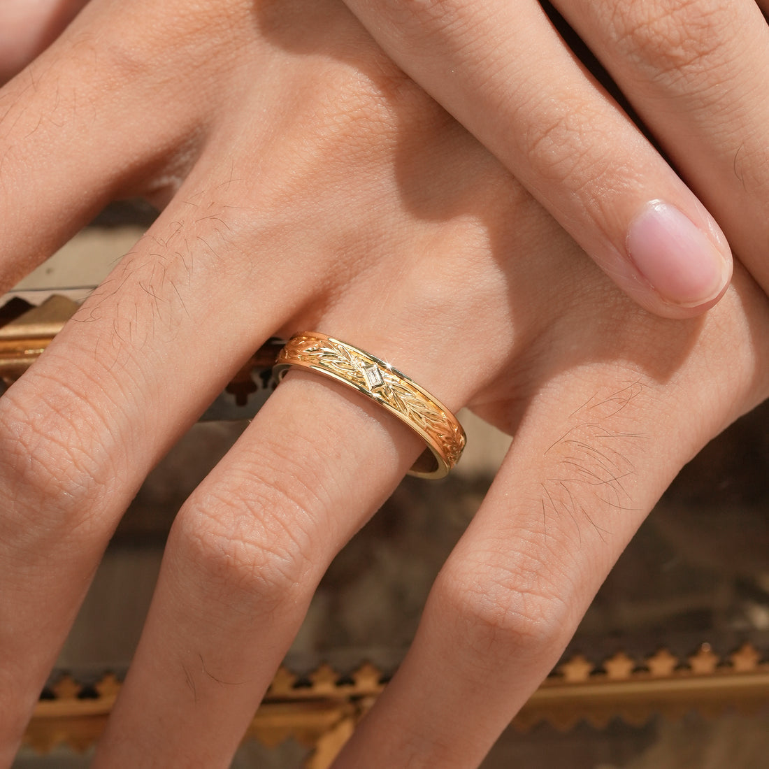 Buguatte Moissanite diamond Men's Wedding Band