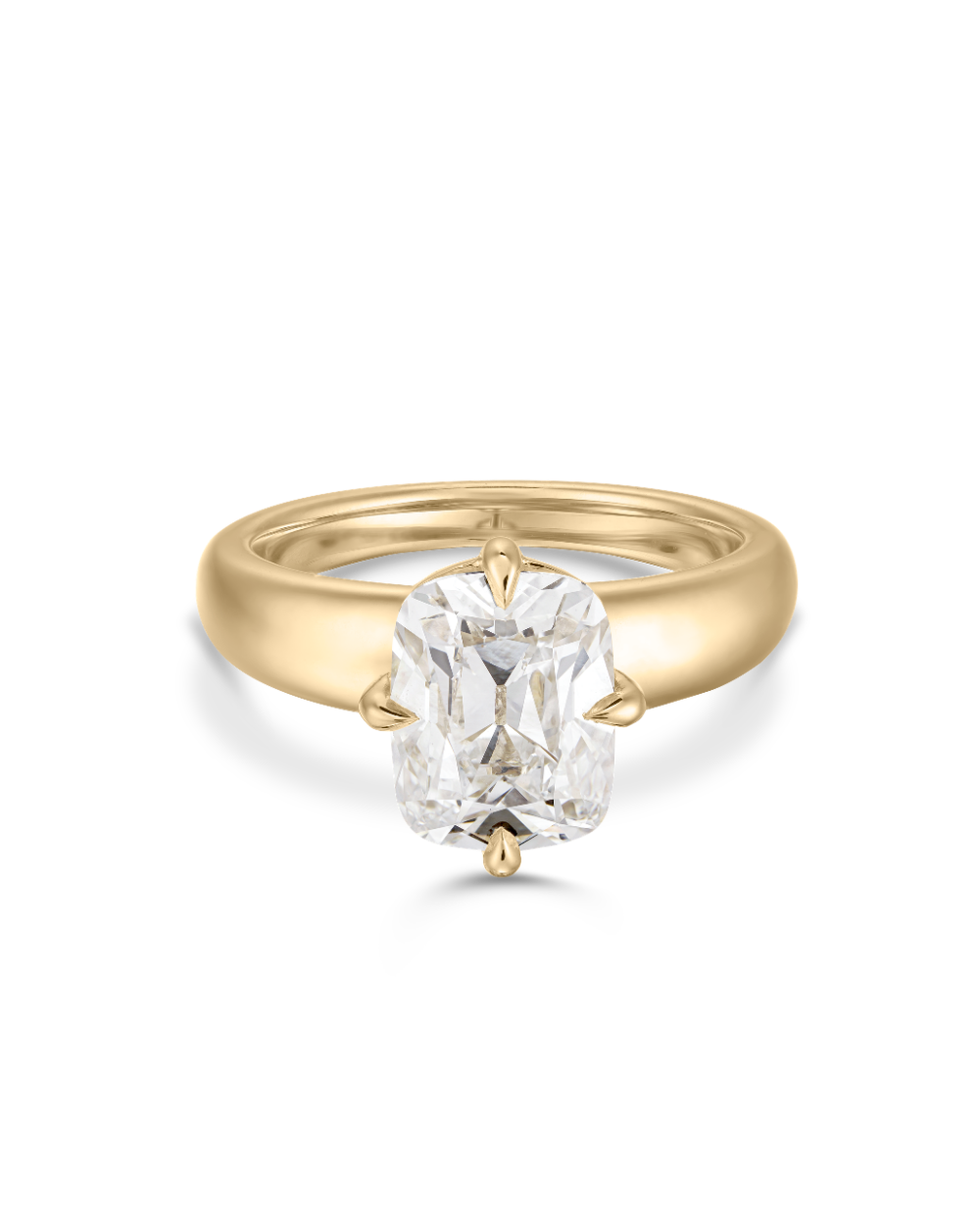 Giselle- Old Mine Elongated Cushion Compass Prong Solitaire Style Lab Grown Diamond Engagement Ring