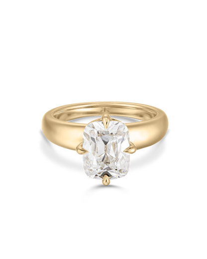 Giselle- Old Mine Elongated Cushion Compass Prong Solitaire Style Lab Grown Diamond Engagement Ring