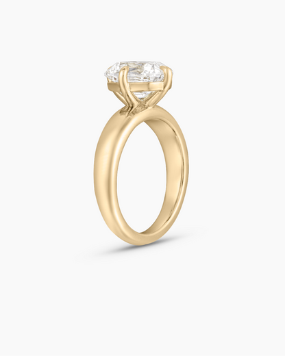 Giselle- Old Mine Elongated Cushion Compass Prong Solitaire Style Lab Grown Diamond Engagement Ring