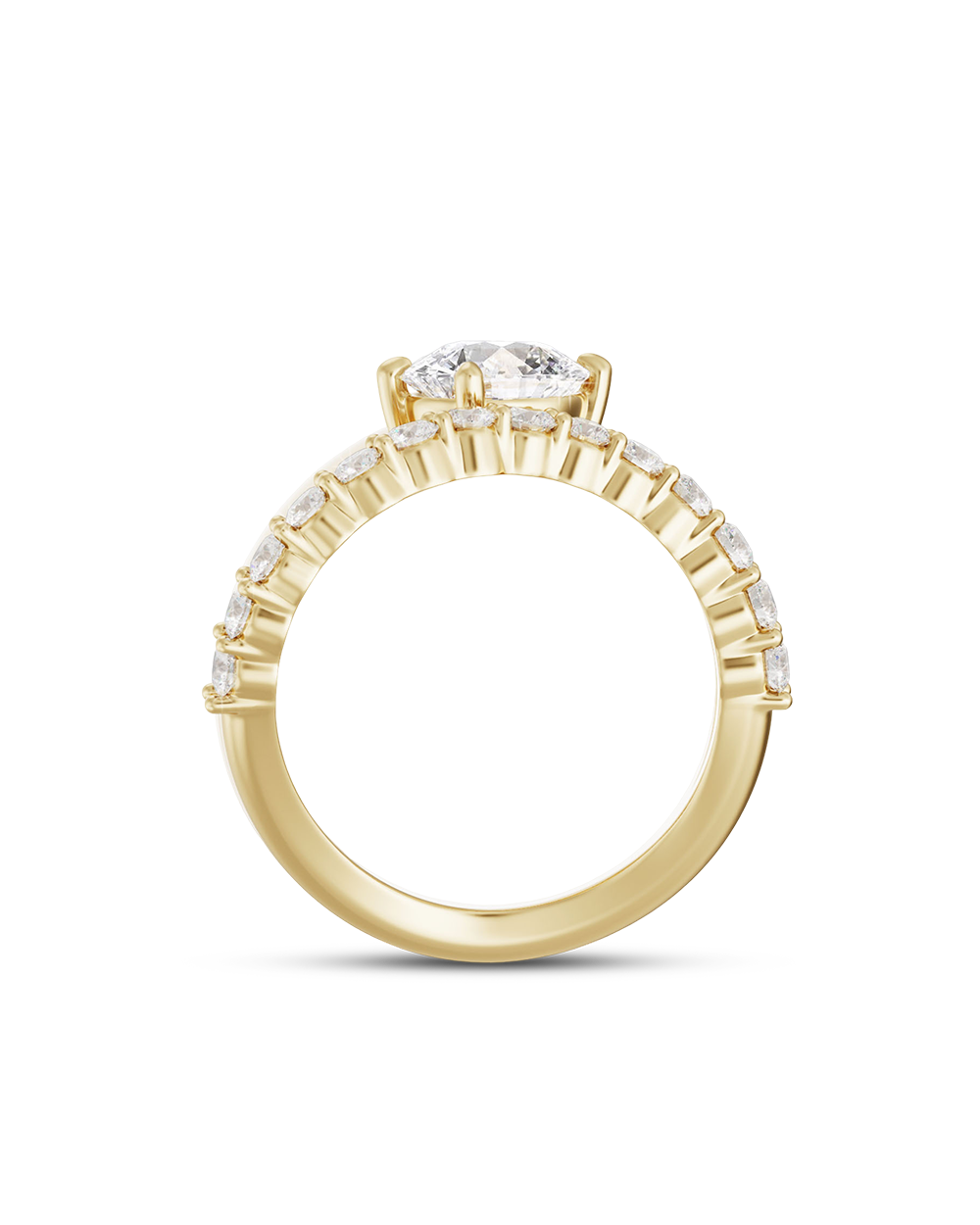 Amelie- Oval Attach Double Band Style Lab Grown Diamond Engagement Ring