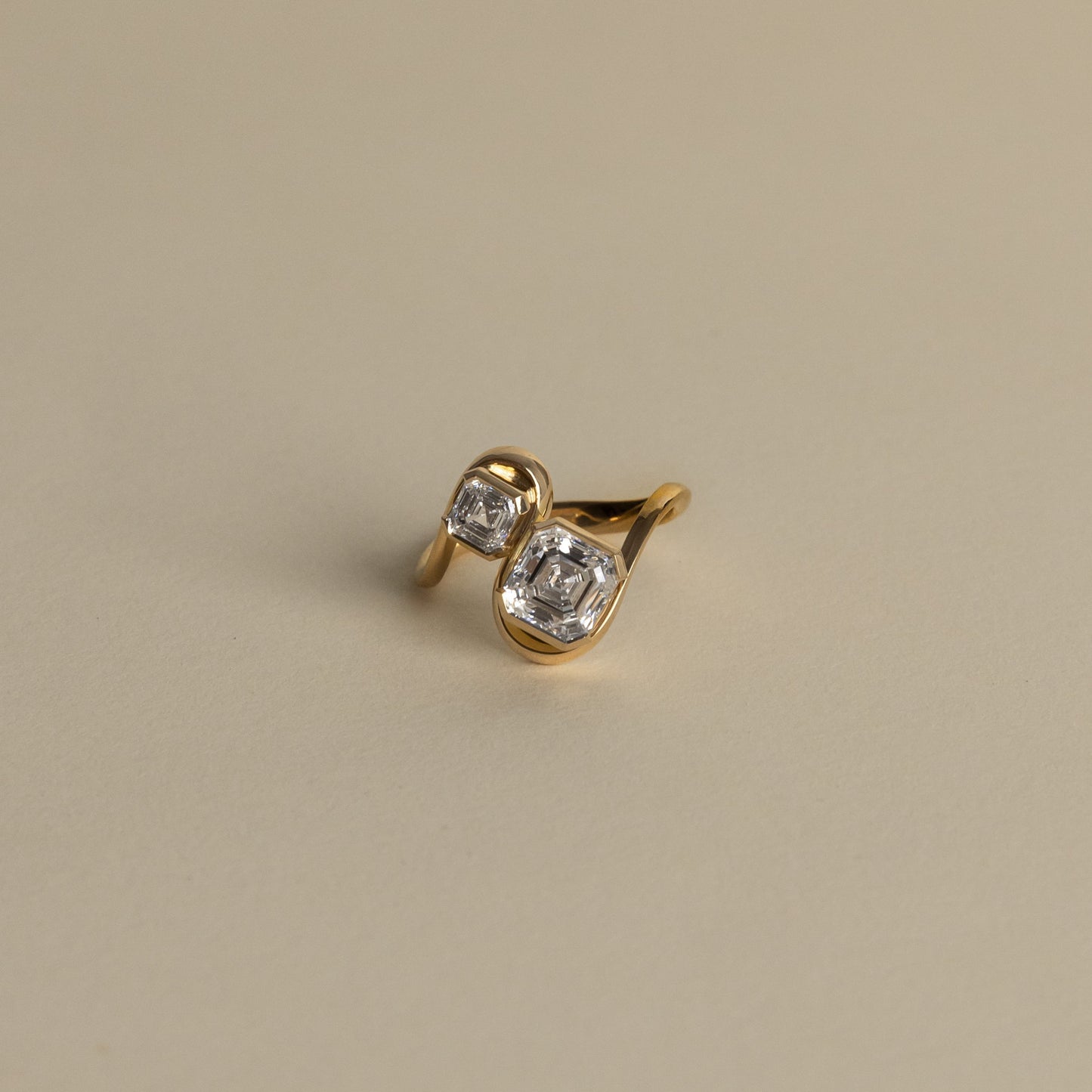 1.50 - 3.50 CT Asscher Cut Lab Grown Diamond Unique Engagement Ring
