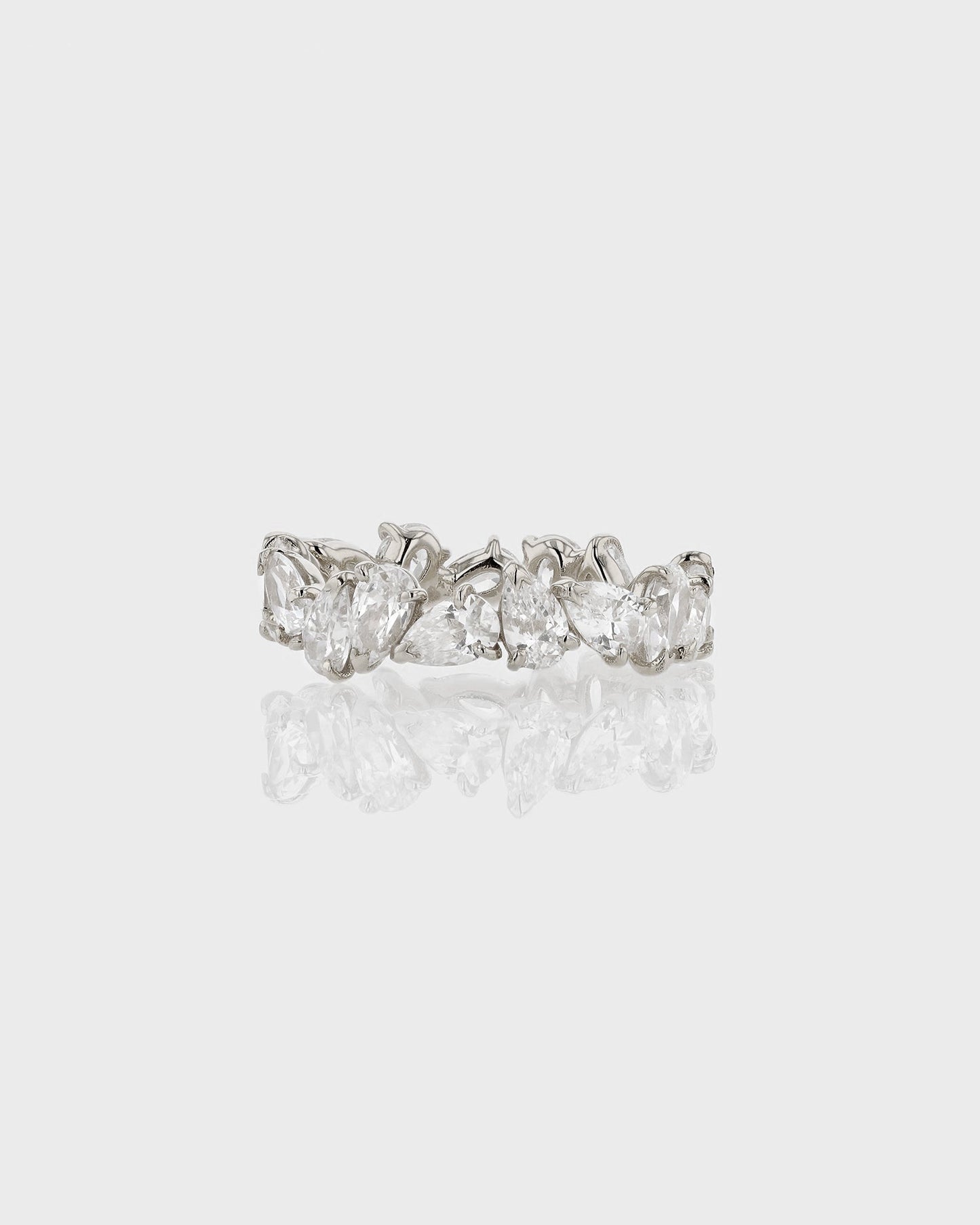 0.30 TCW Pear EF-VVS Diamond Endless Wedding Band