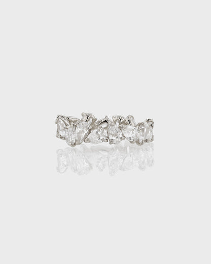 0.30 TCW Pear EF-VVS Diamond Endless Wedding Band