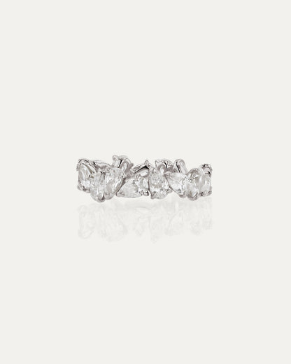 3.0 TCW Pear Diamond Cluster Wedding Band