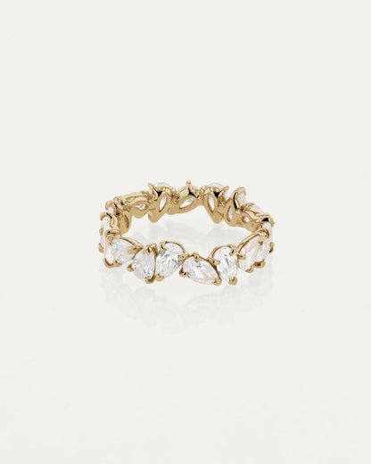 3.0 TCW Pear Diamond Cluster Wedding Band