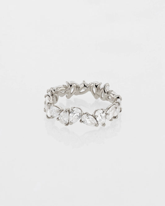 0.30 TCW Pear EF-VVS Diamond Endless Wedding Band