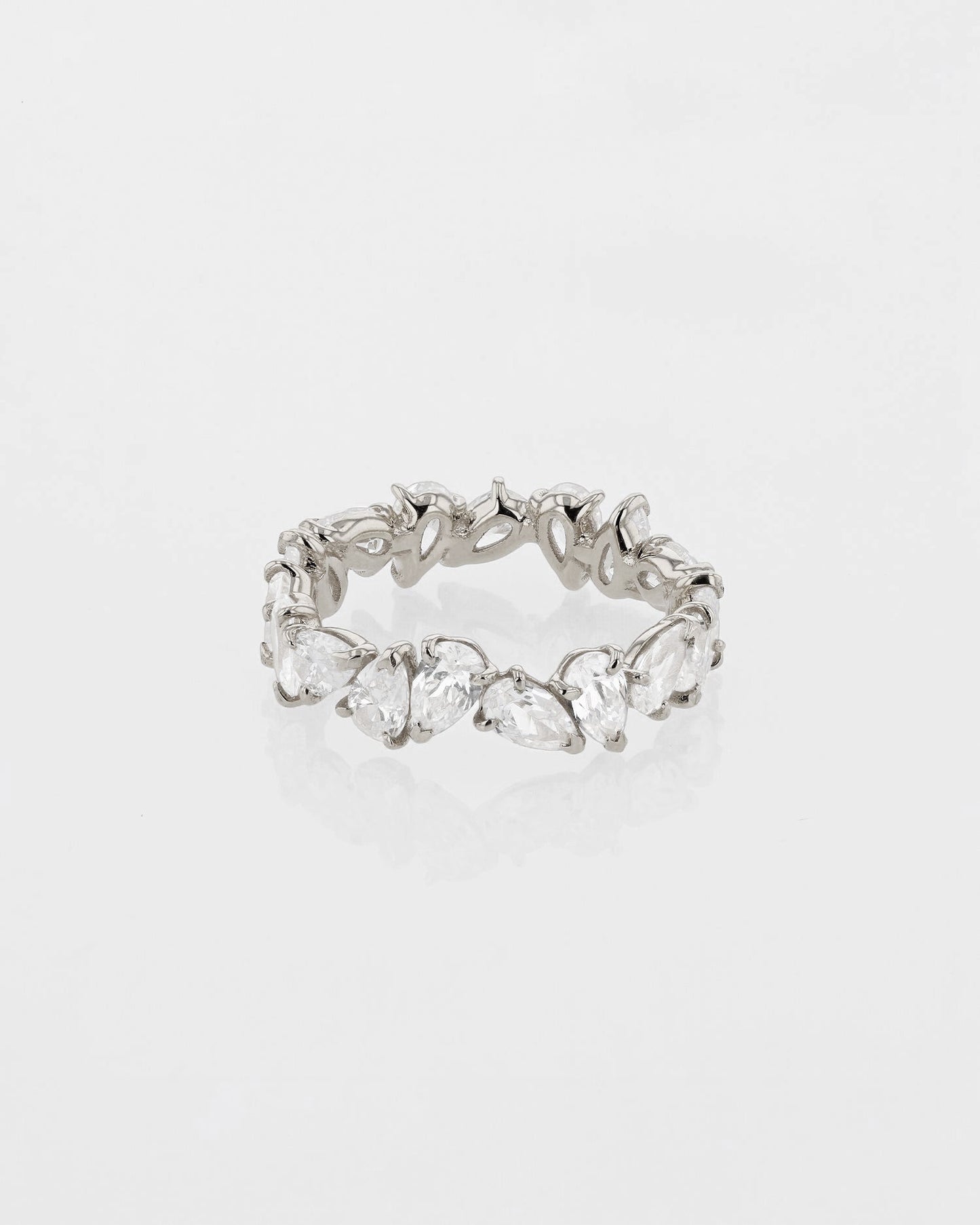 0.30 TCW Pear EF-VVS Diamond Endless Wedding Band