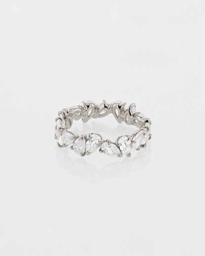 0.30 TCW Pear EF-VVS Diamond Endless Wedding Band