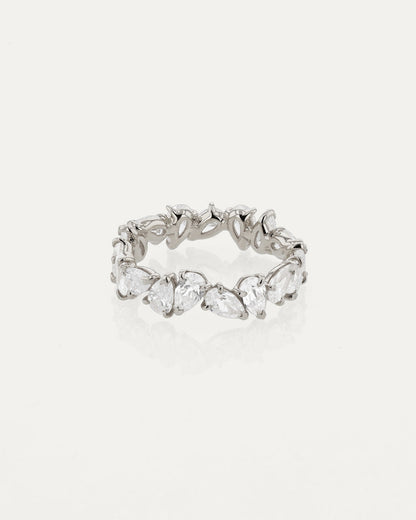 3.0 TCW Pear Diamond Cluster Wedding Band