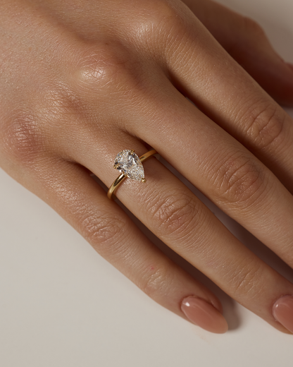 Yvette- Pear Solitaire Style Lab Grown Diamond Engagement Ring