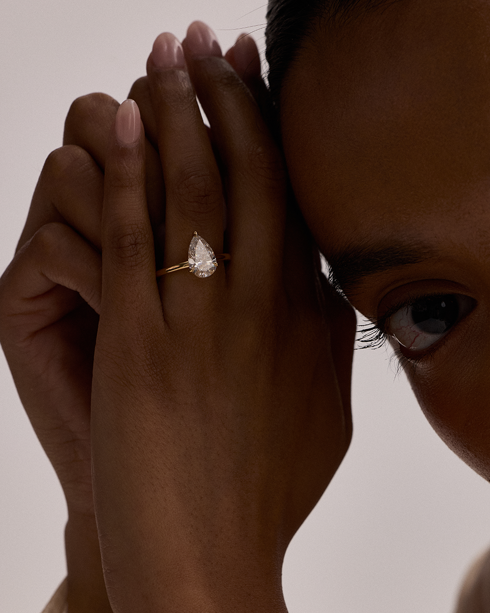 Yvette- Pear Solitaire Style Lab Grown Diamond Engagement Ring