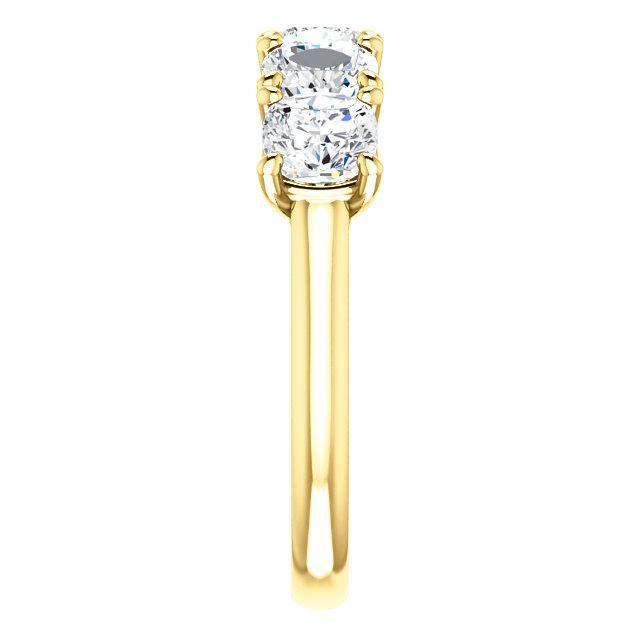 Five Stones Wedding Band with 5.0 TCW Round Cut Moissanite