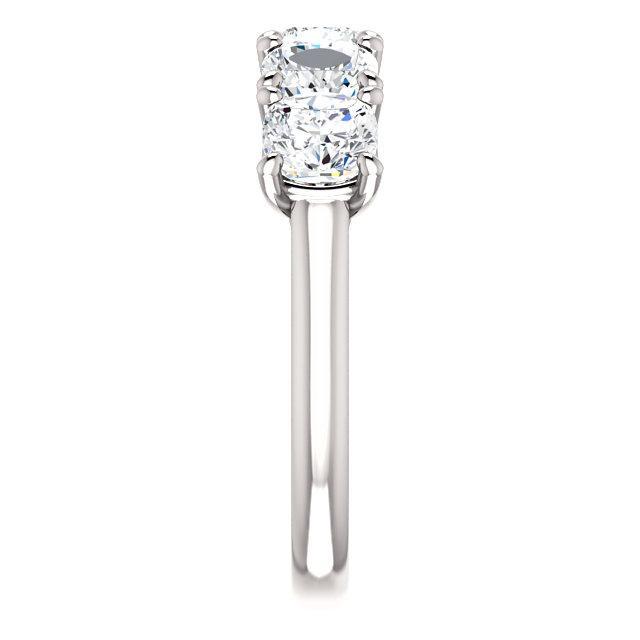Five Stones Wedding Band with 5.0 TCW Round Cut Moissanite