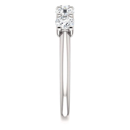 Five Stones Wedding Band with 4.0 TCW Round Cut Moissanite