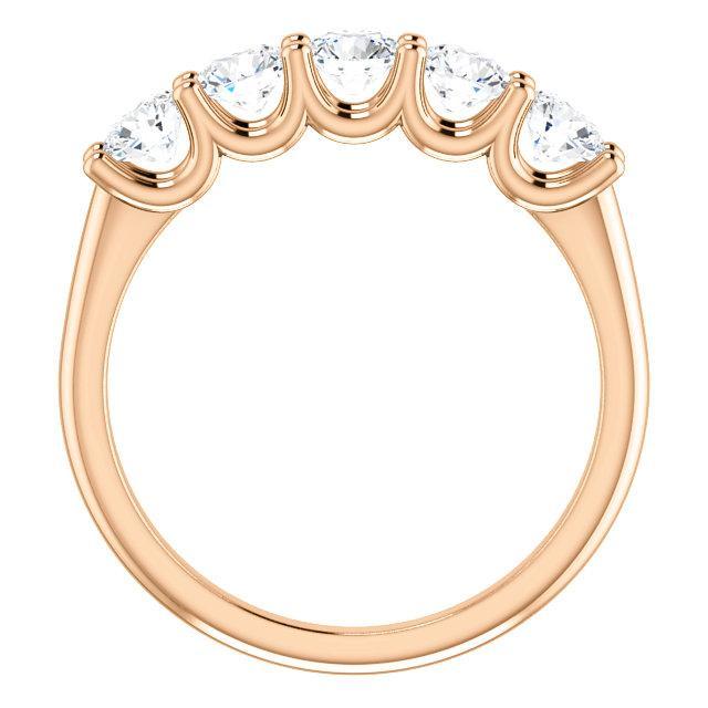 Five Stones Wedding Band with 4.0 TCW Round Cut Moissanite