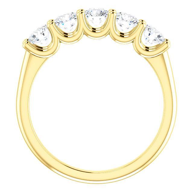 Five Stones Wedding Band with 4.0 TCW Round Cut Moissanite