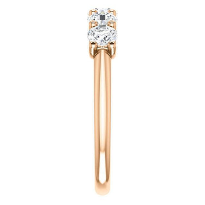 Five Stones Wedding Band with 4.0 TCW Round Cut Moissanite