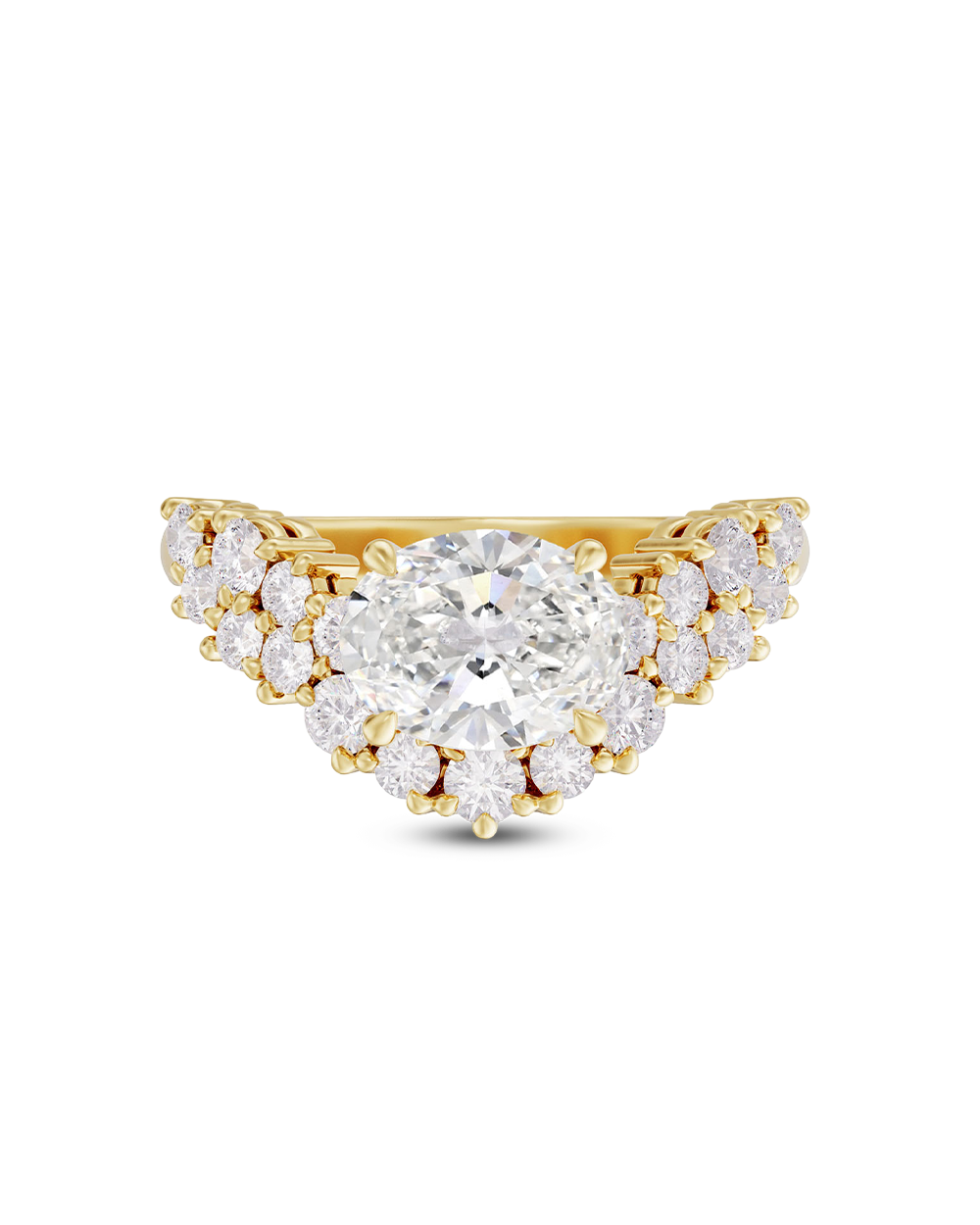 Ines- East West Oval Round Style Lab Grown Diamond Engagement Ring