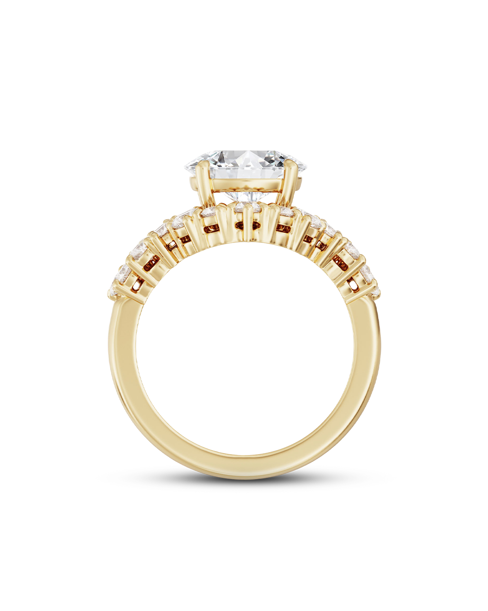 Selene- Oval Unique Cluster Style Lab Grown Diamond Engagement Ring