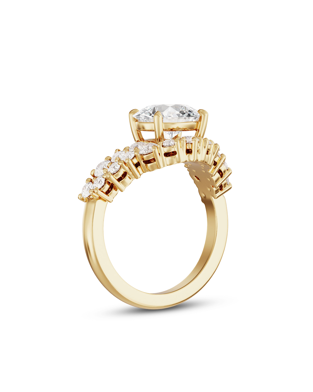 Selene- Oval Unique Cluster Style Lab Grown Diamond Engagement Ring