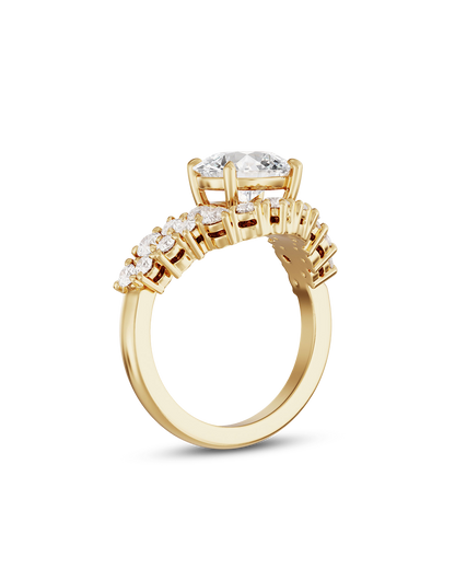 Ines- East West Oval Round Style Lab Grown Diamond Engagement Ring