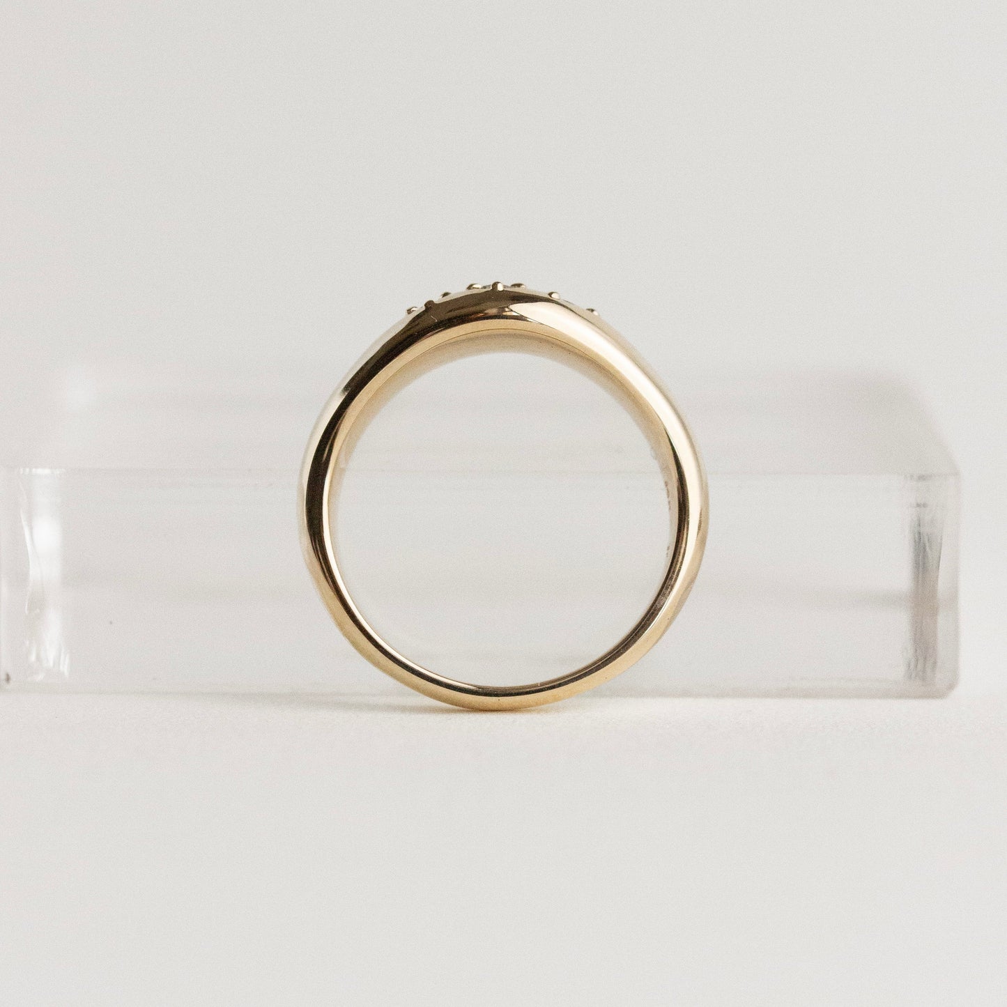 0.013 TCW Round Lab Grown Diamond Chunky Contour Wedding Band