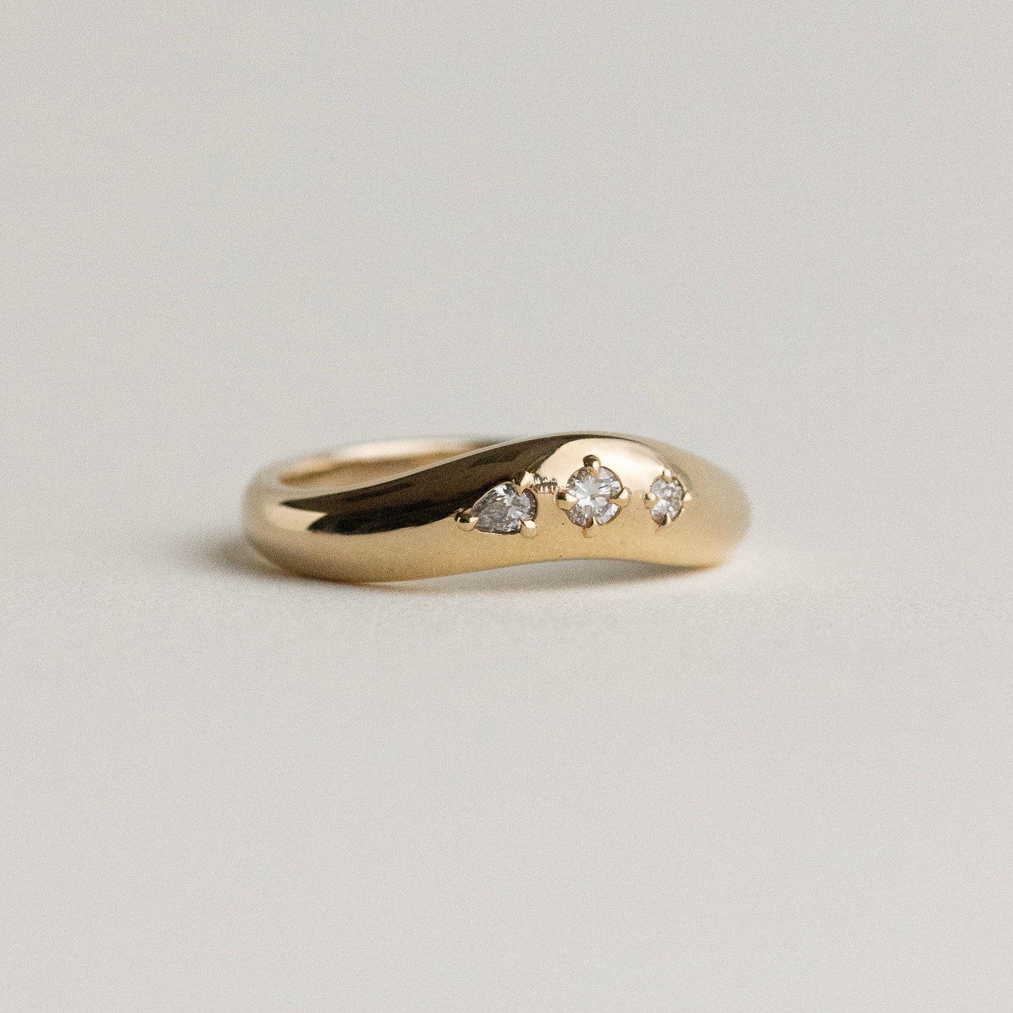 0.013 TCW Round Lab Grown Diamond Chunky Contour Wedding Band