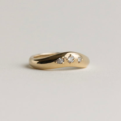 0.013 TCW Round Lab Grown Diamond Chunky Contour Wedding Band