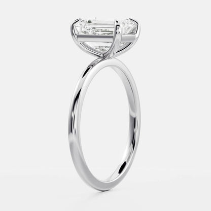 Solitaire Ring with 1.50 CT Emerald Moissanite