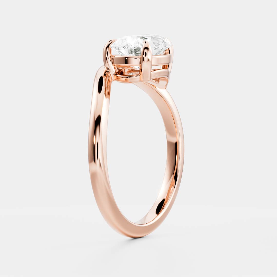 1.0 - 4.0 CT Pear Lab Grown Diamond Curved Engagement Ring