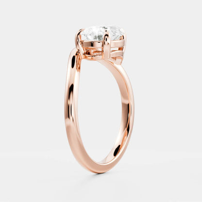 1.0 - 4.0 CT Pear Lab Grown Diamond Curved Engagement Ring