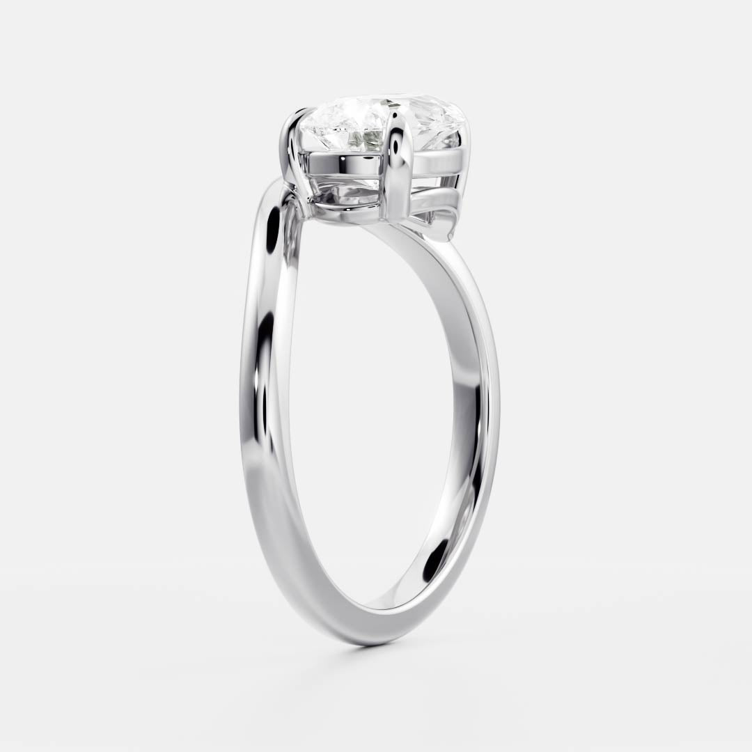 1.0 - 4.0 CT Pear Lab Grown Diamond Curved Engagement Ring