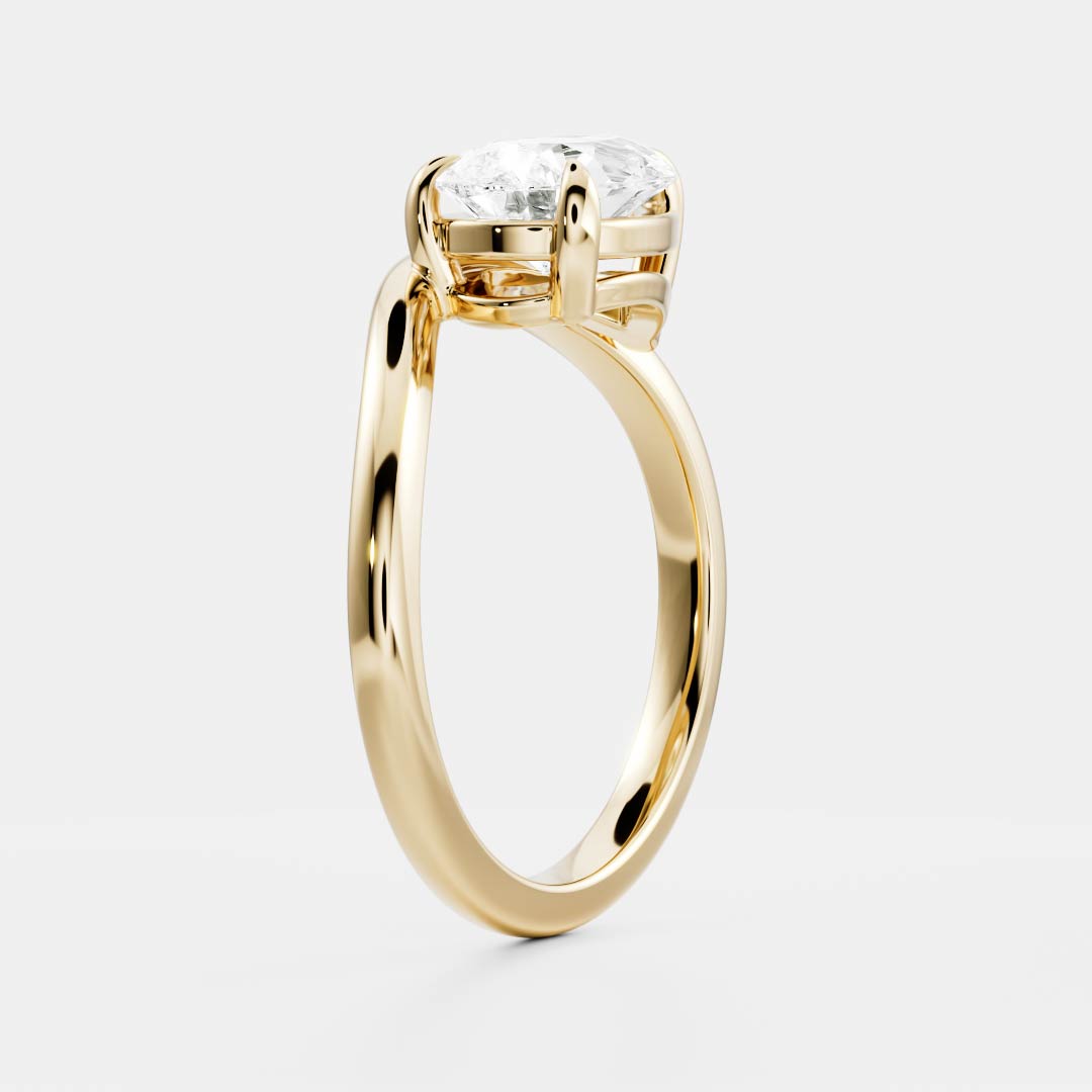1.0 - 4.0 CT Pear Lab Grown Diamond Curved Engagement Ring