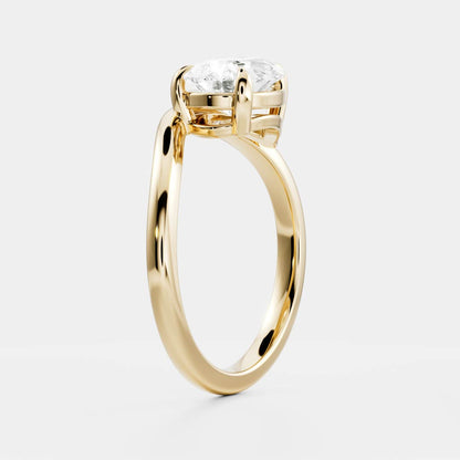 1.0 - 4.0 CT Pear Lab Grown Diamond Curved Engagement Ring